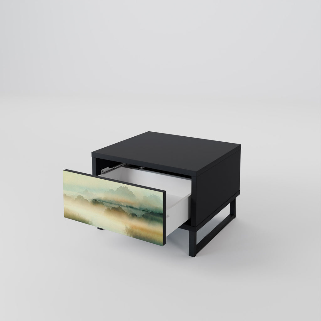 MORNING BY THE LAKE Nightstand in Black Finish