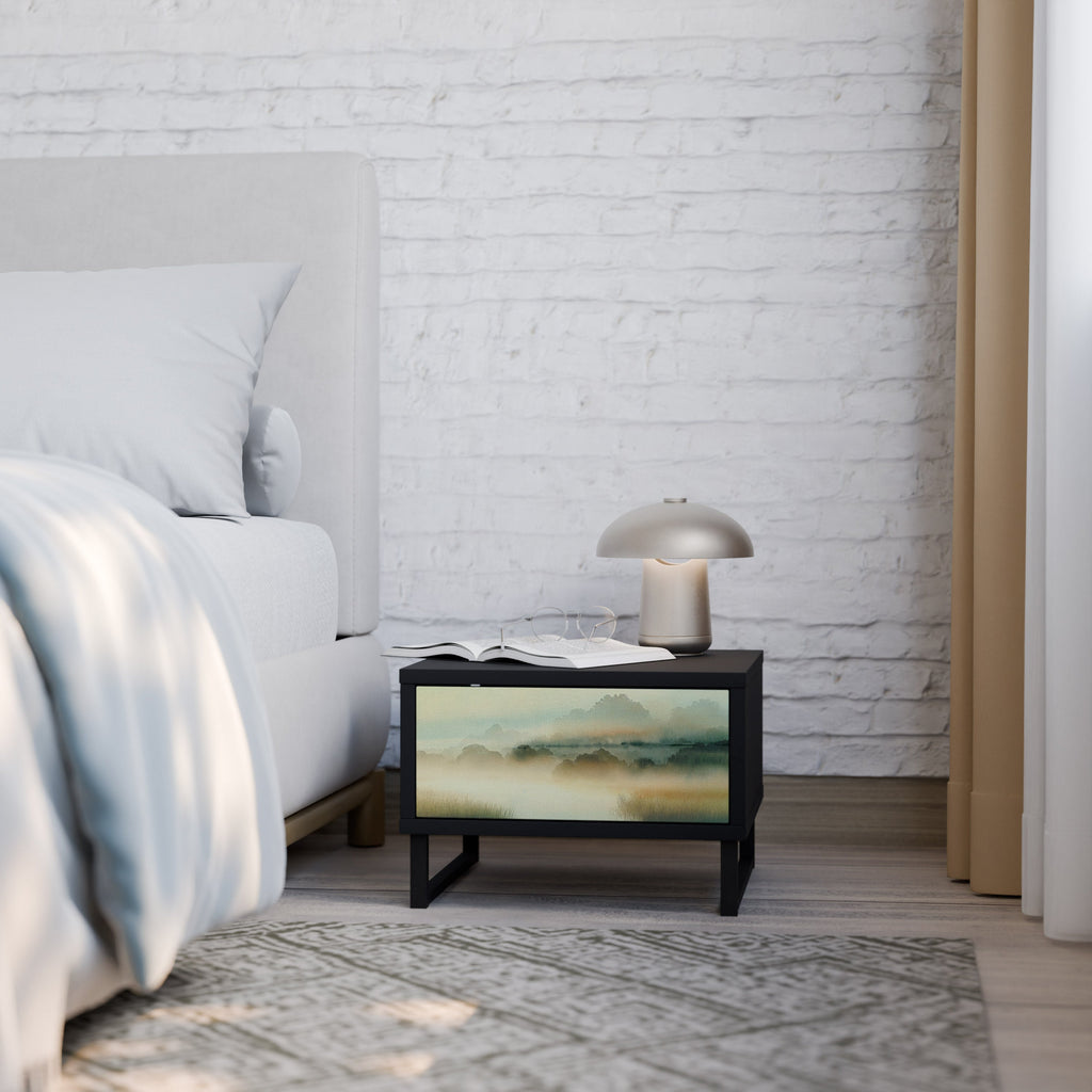 MORNING BY THE LAKE Nightstand in Black Finish