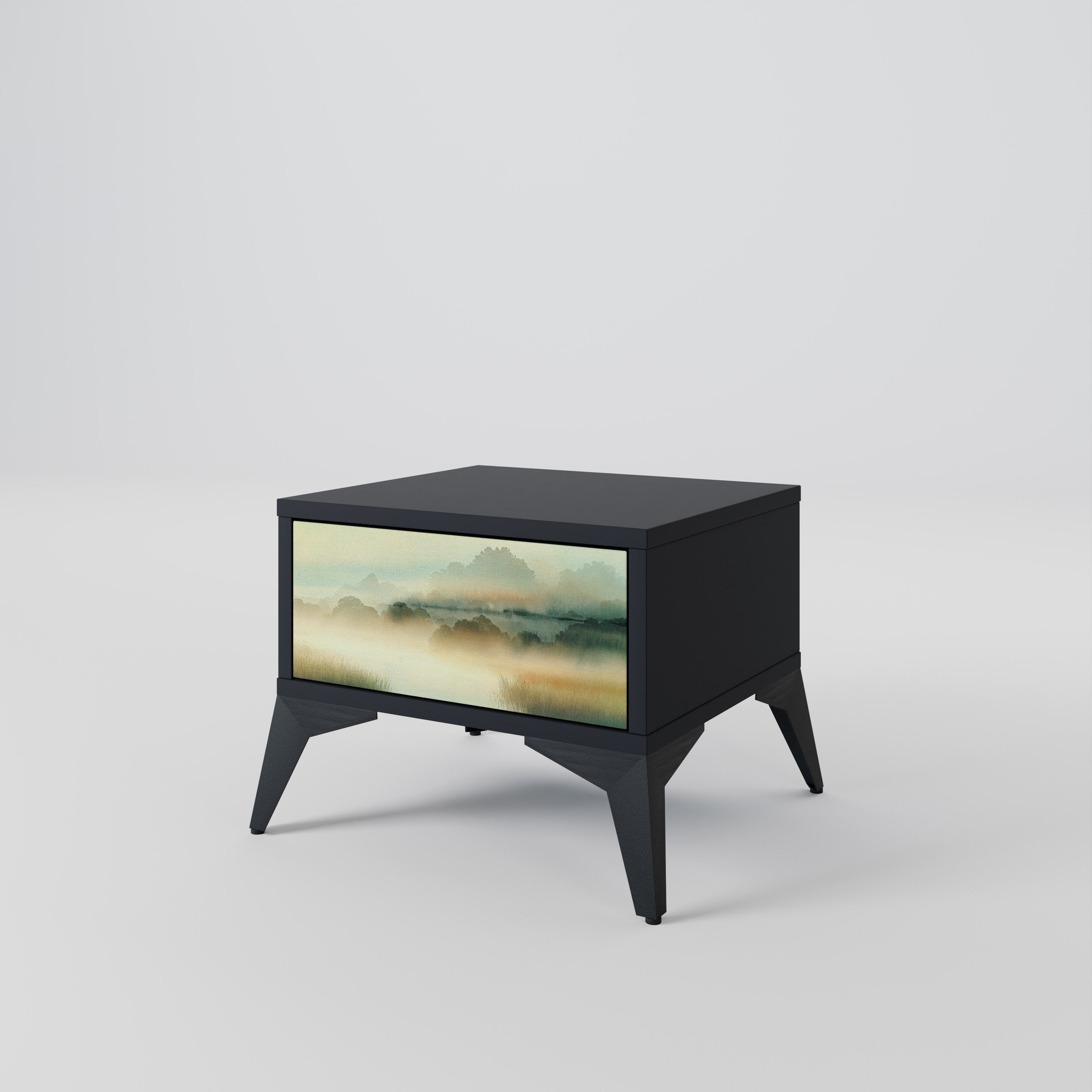MORNING BY THE LAKE Nightstand in Black Finish
