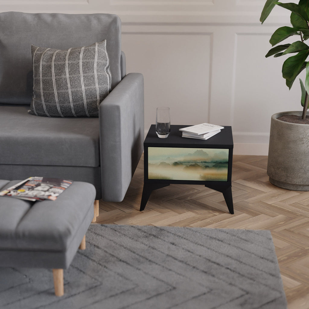 MORNING BY THE LAKE Nightstand in Black Finish