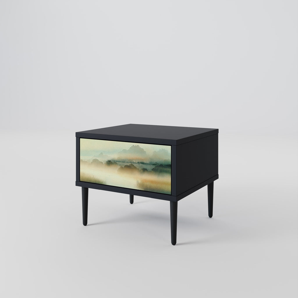 MORNING BY THE LAKE Nightstand in Black Finish