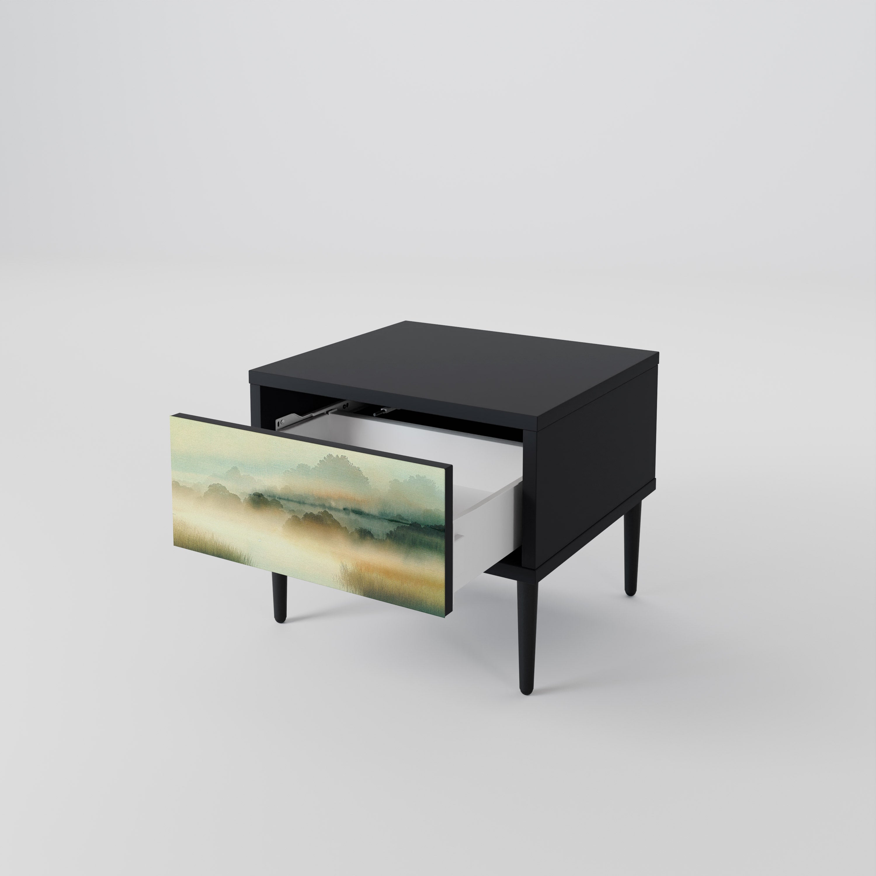 MORNING BY THE LAKE Nightstand in Black Finish