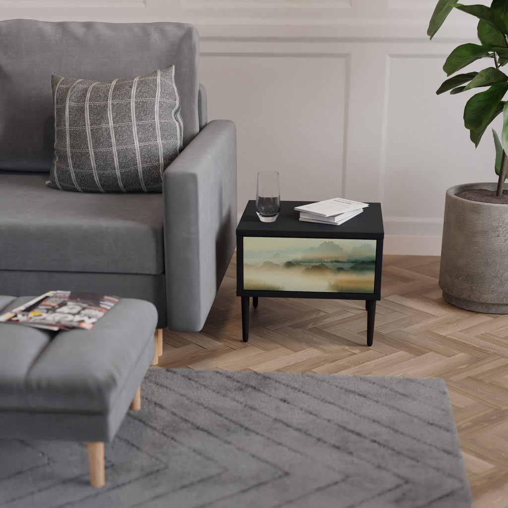 MORNING BY THE LAKE Nightstand in Black Finish