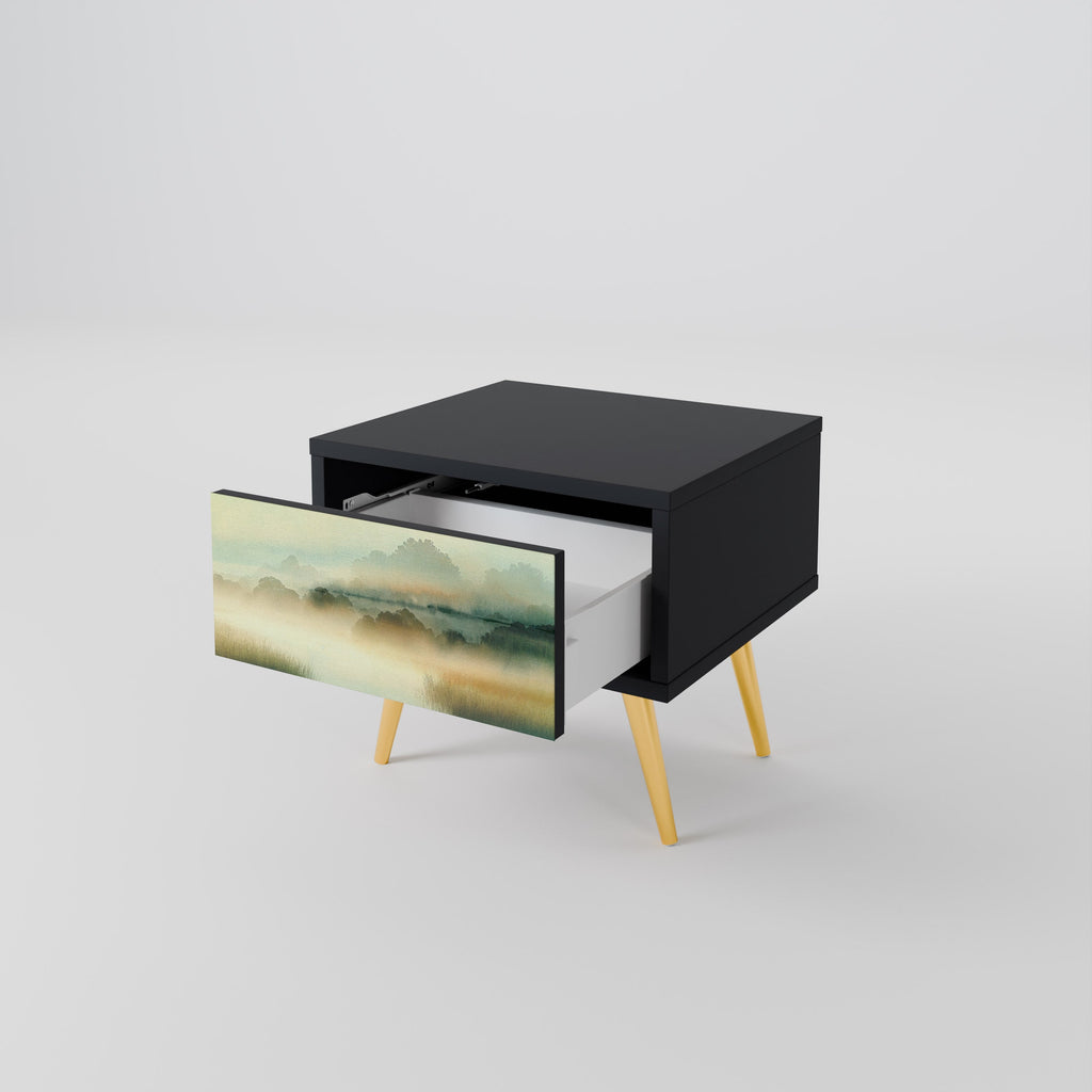 MORNING BY THE LAKE Nightstand in Black Finish