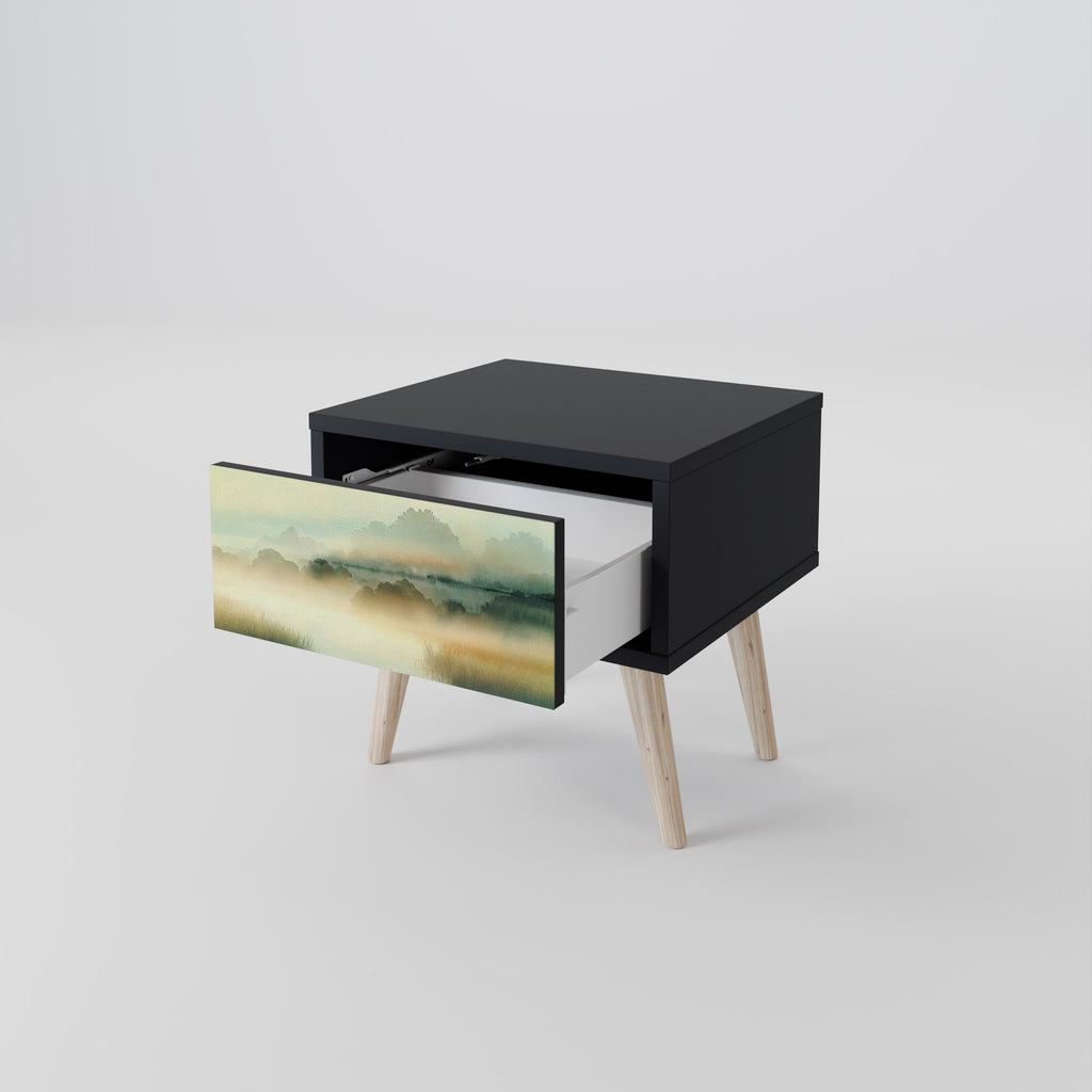 MORNING BY THE LAKE Nightstand in Black Finish
