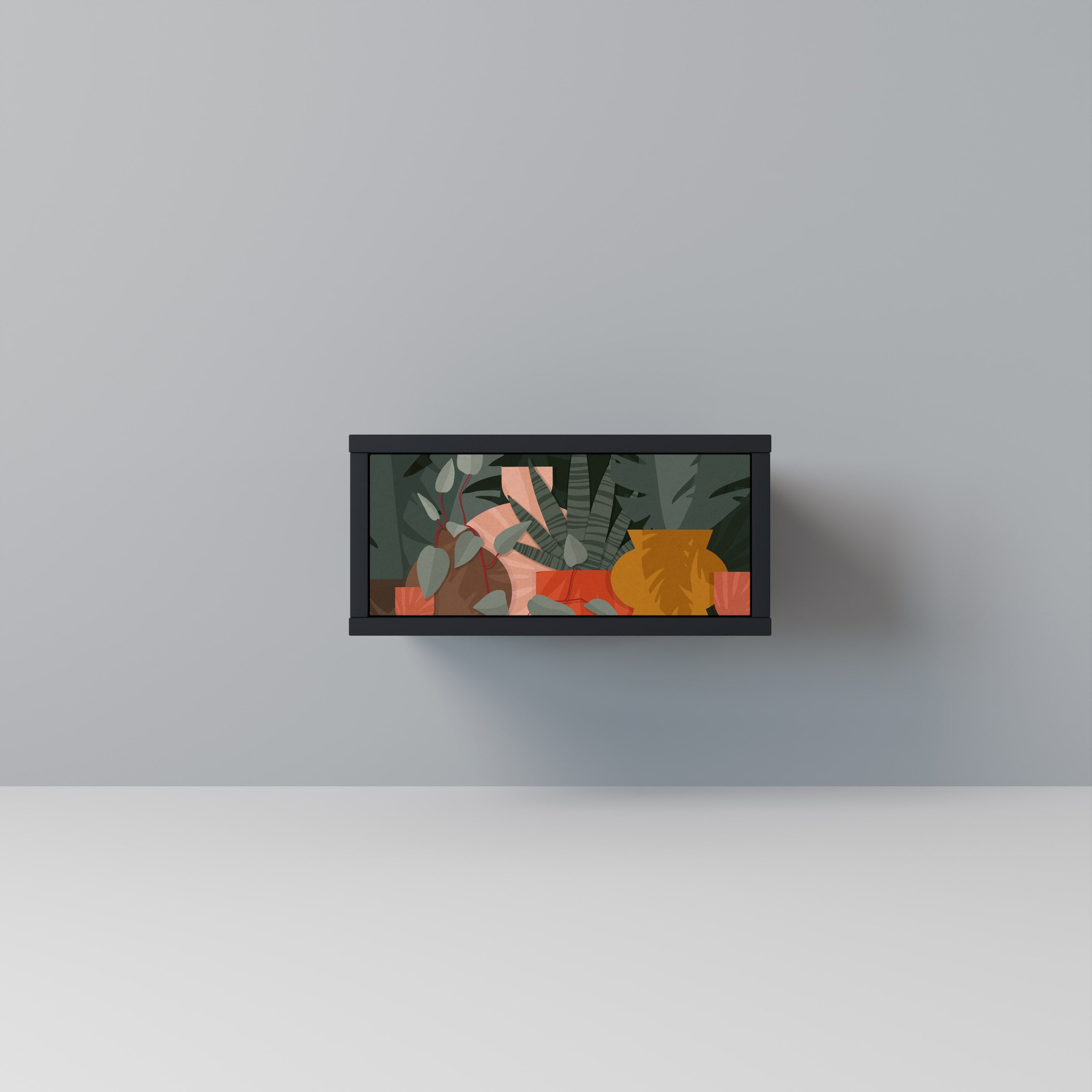 TROPICAL COMPOSITION Mesa de Cabeceira em Acabamento Preto