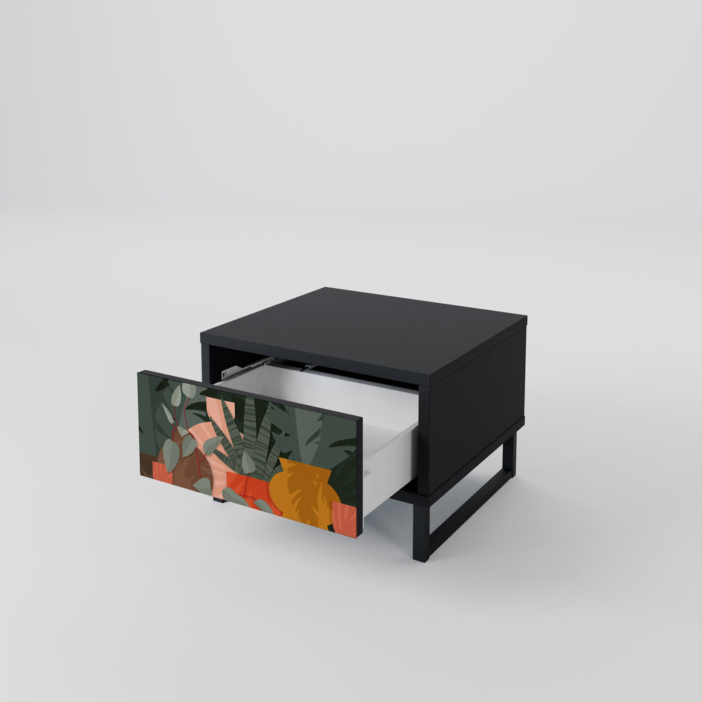 TROPICAL COMPOSITION Mesa de Cabeceira em Acabamento Preto