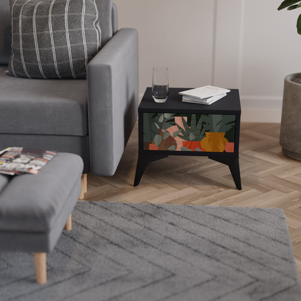 TROPICAL COMPOSITION Mesa de Cabeceira em Acabamento Preto
