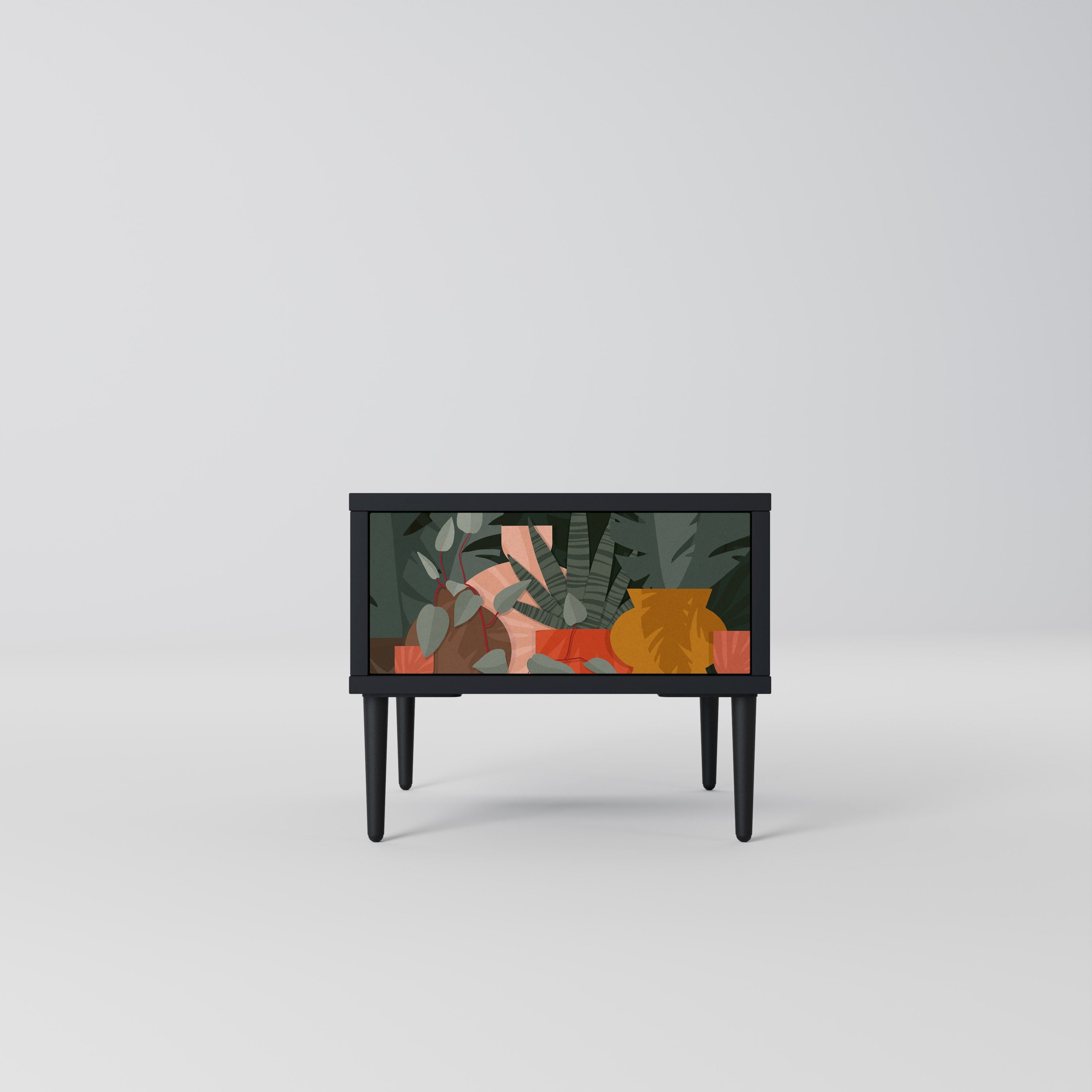 TROPICAL COMPOSITION Mesa de Cabeceira em Acabamento Preto