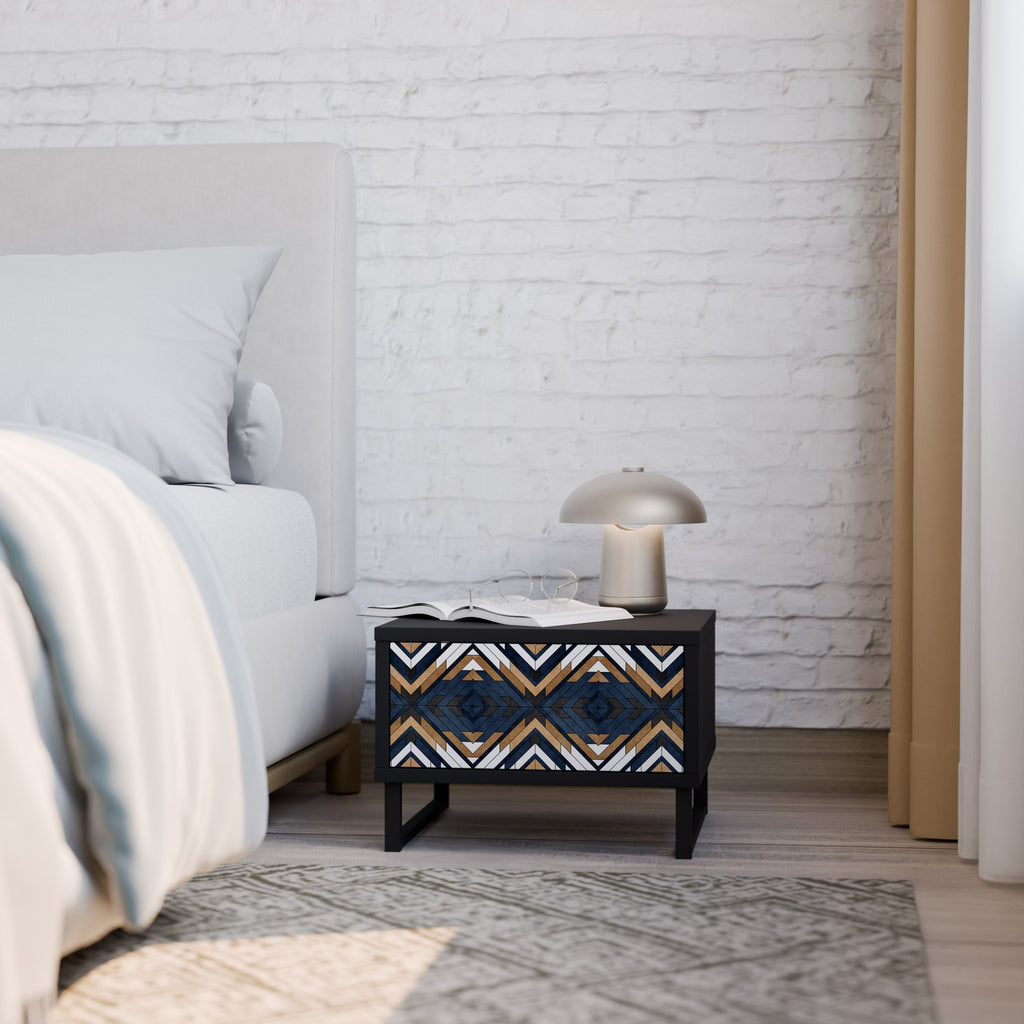 ARTFUL GEOMETRY Mesa de Cabeceira em Acabamento Preto