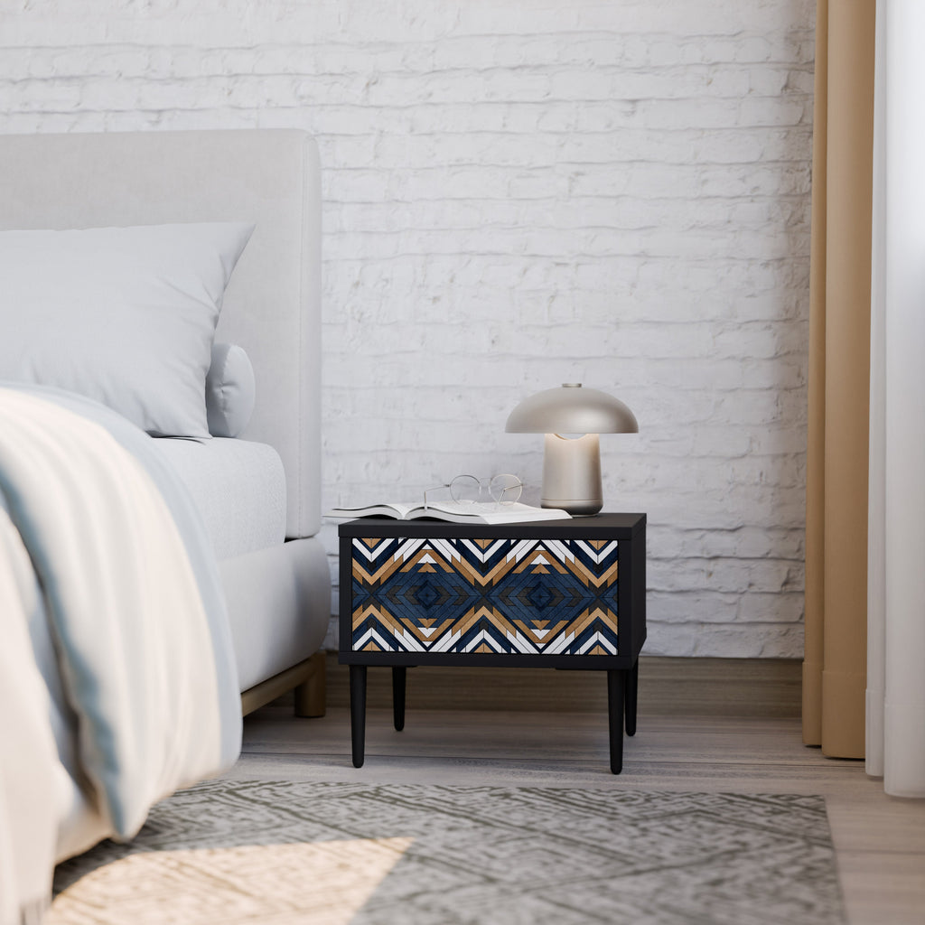 ARTFUL GEOMETRY Mesa de Cabeceira em Acabamento Preto