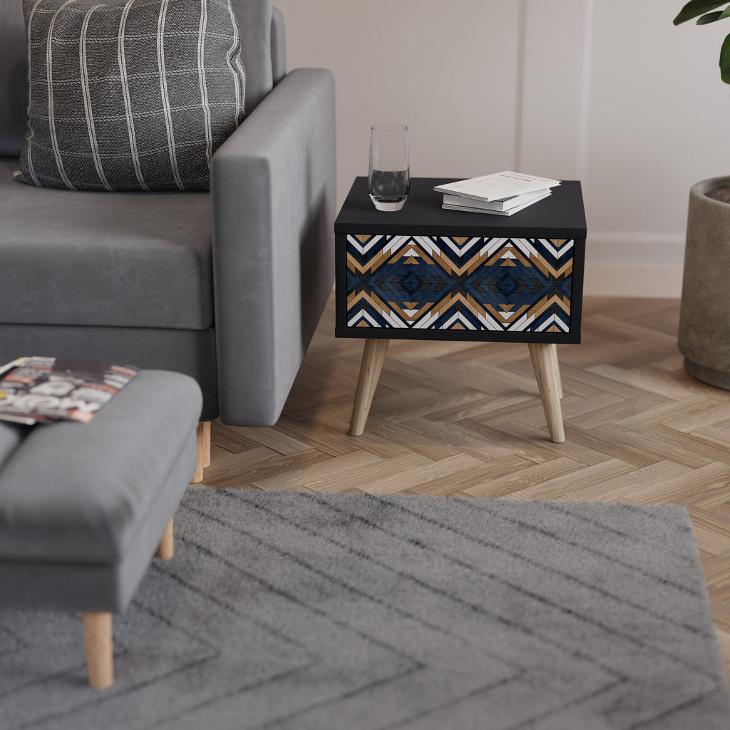 ARTFUL GEOMETRY Mesa de Cabeceira em Acabamento Preto