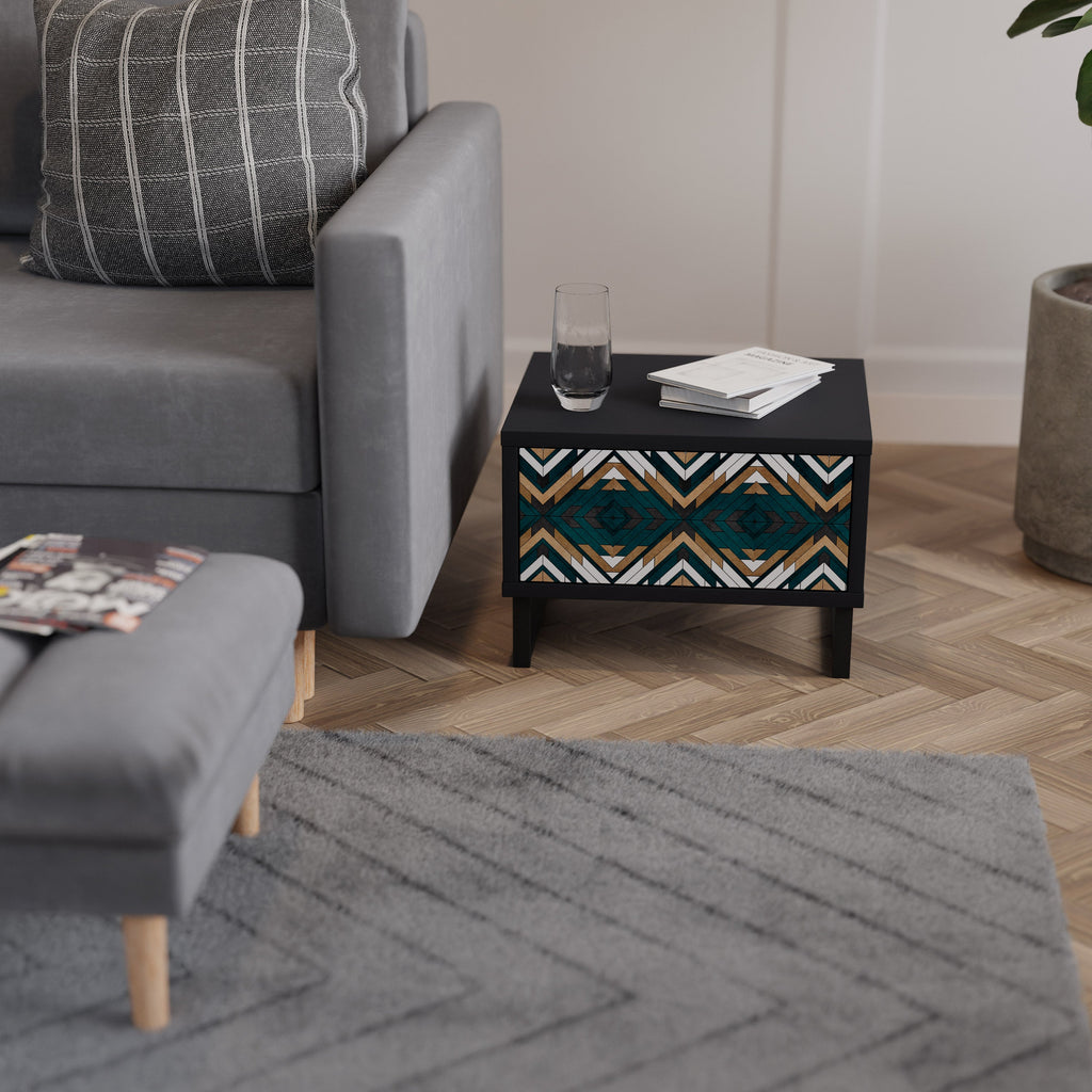 ARTISTIC GEOMETRY Mesa de Cabeceira em Acabamento Preto