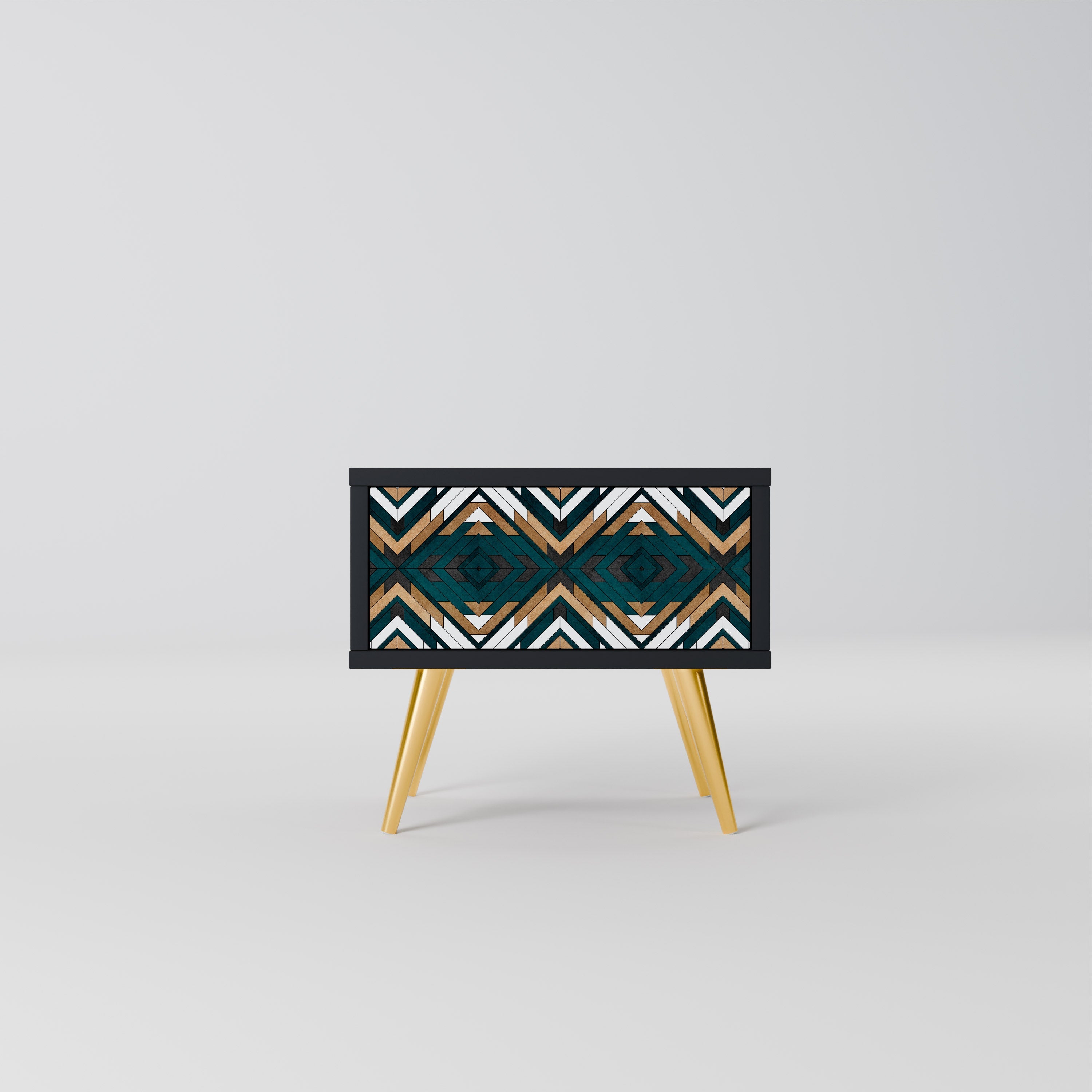 ARTISTIC GEOMETRY Mesa de Cabeceira em Acabamento Preto