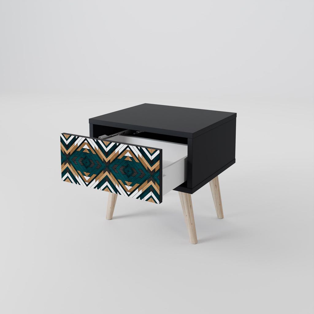 ARTISTIC GEOMETRY Mesa de Cabeceira em Acabamento Preto