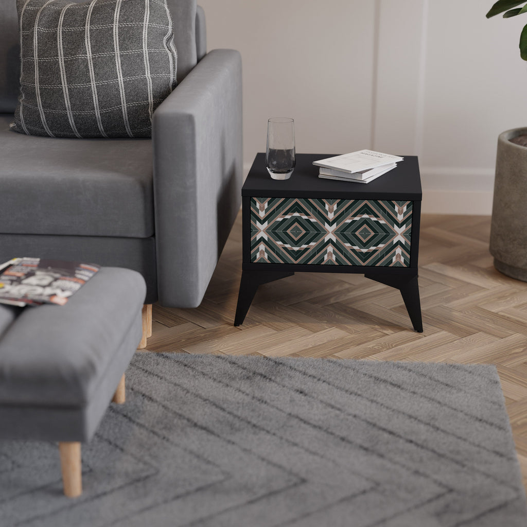 DIMENSION DELIGHTS Mesa de Cabeceira em Acabamento Preto