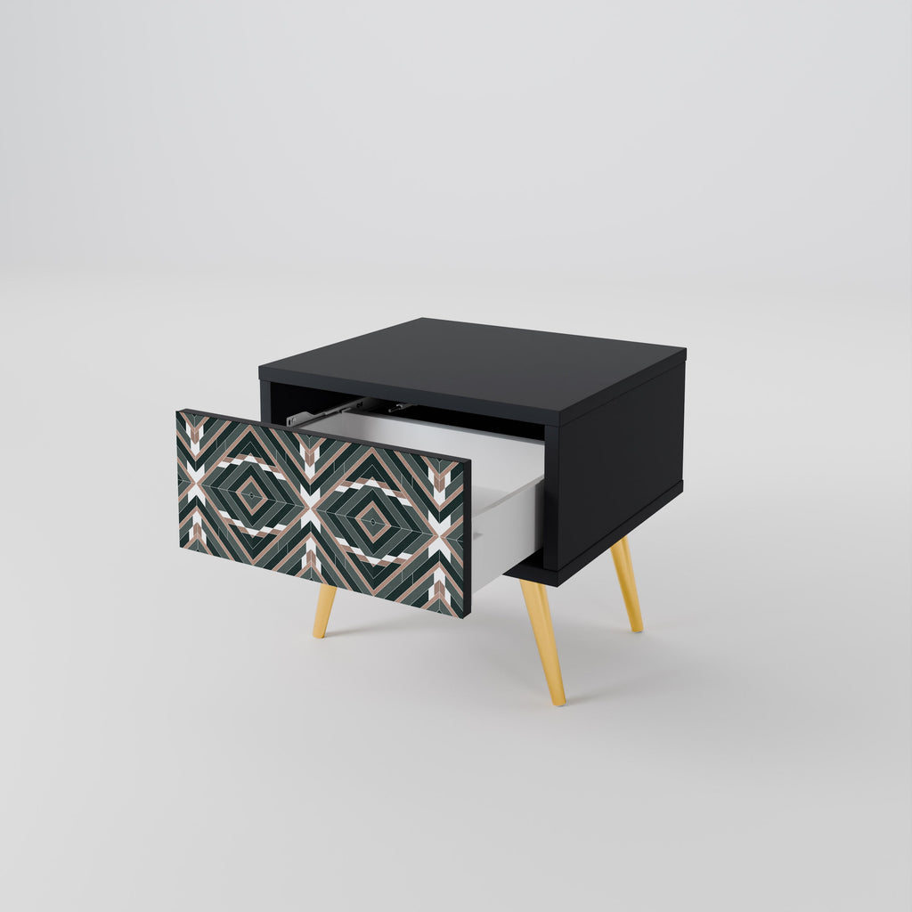 DIMENSION DELIGHTS Mesa de Cabeceira em Acabamento Preto