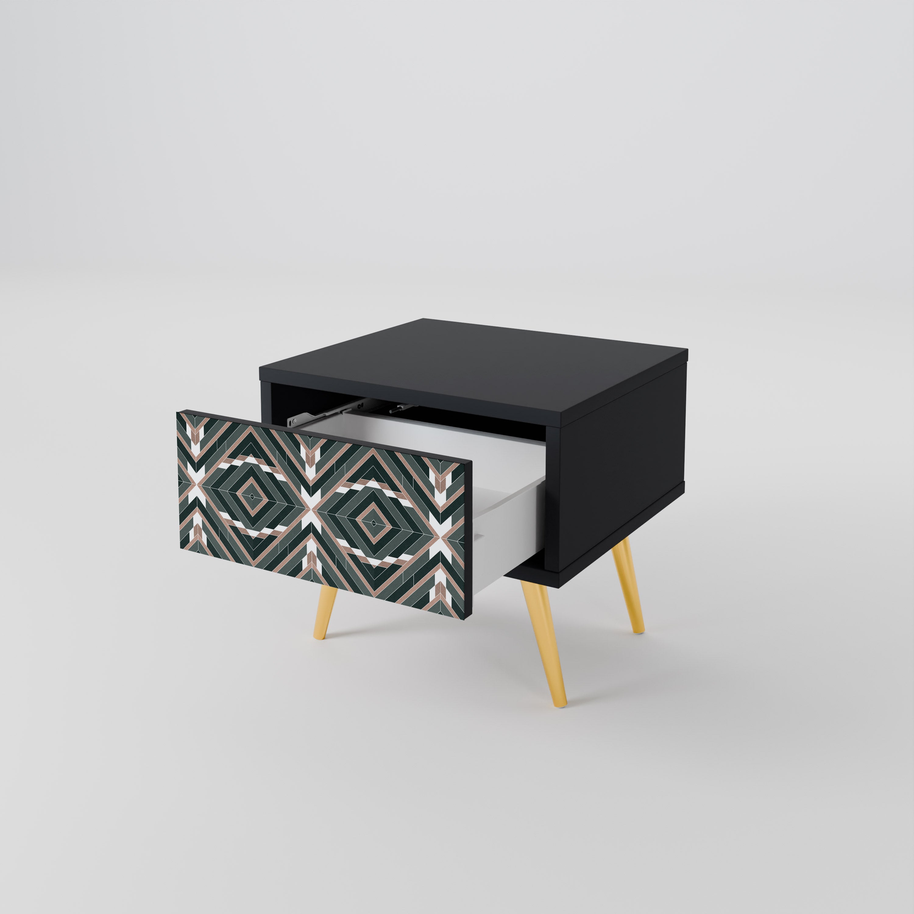 DIMENSION DELIGHTS Mesa de Cabeceira em Acabamento Preto