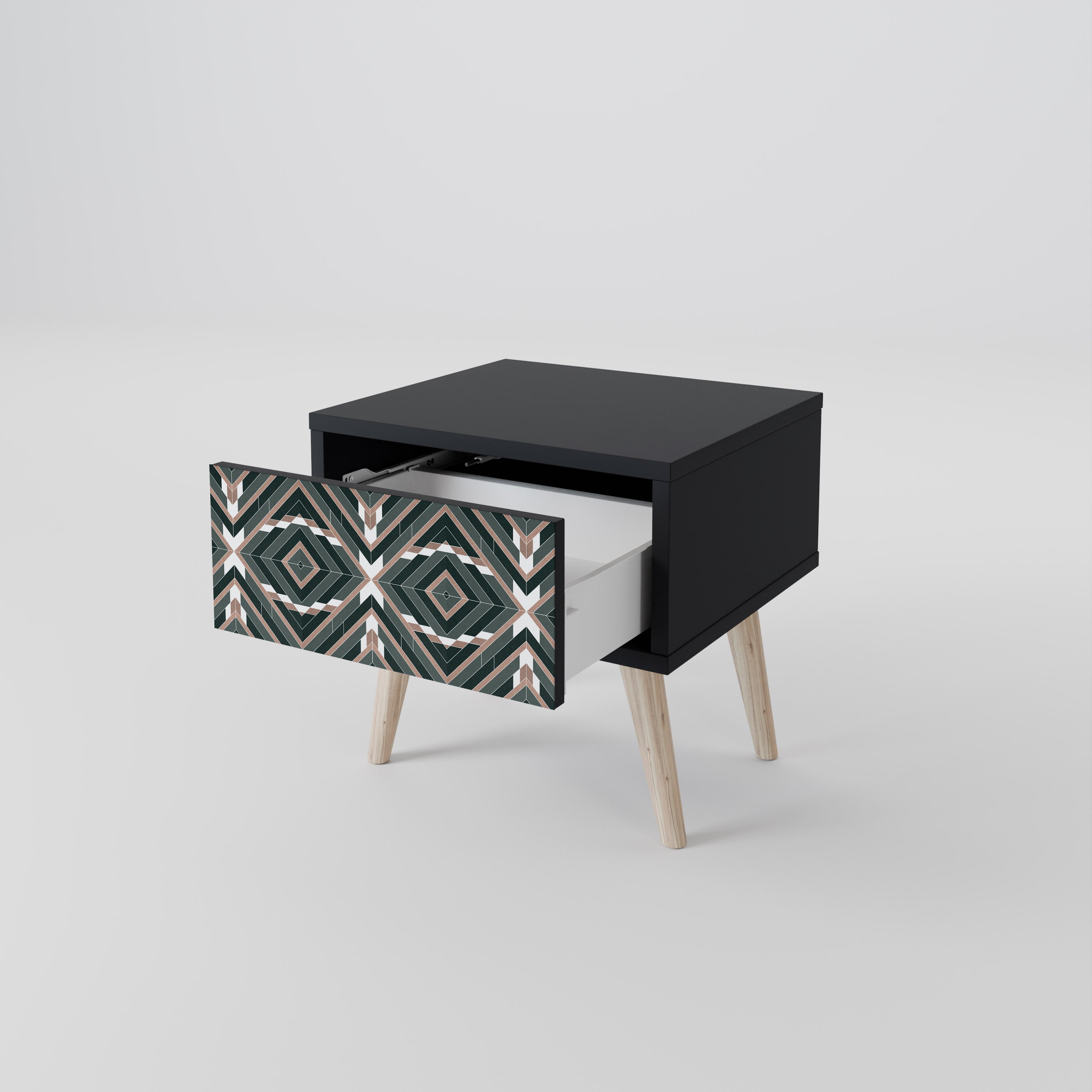 DIMENSION DELIGHTS Mesa de Cabeceira em Acabamento Preto