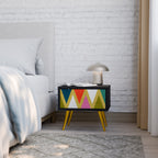 COLORFUL TRIANGLES Mesa de Cabeceira em Acabamento Preto