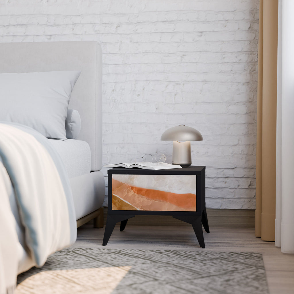 SANDHILLS SPLENDOUR Mesa de Cabeceira em Acabamento Preto