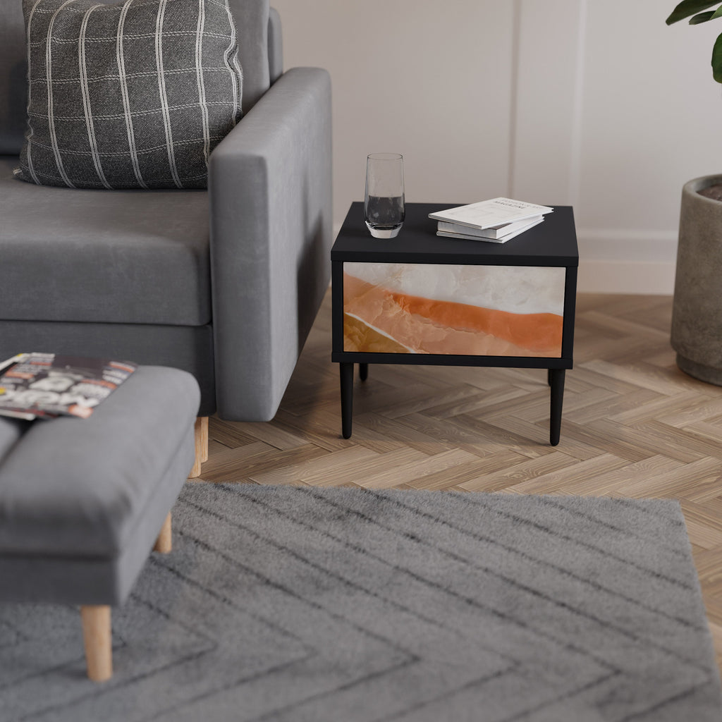 SANDHILLS SPLENDOUR Mesa de Cabeceira em Acabamento Preto