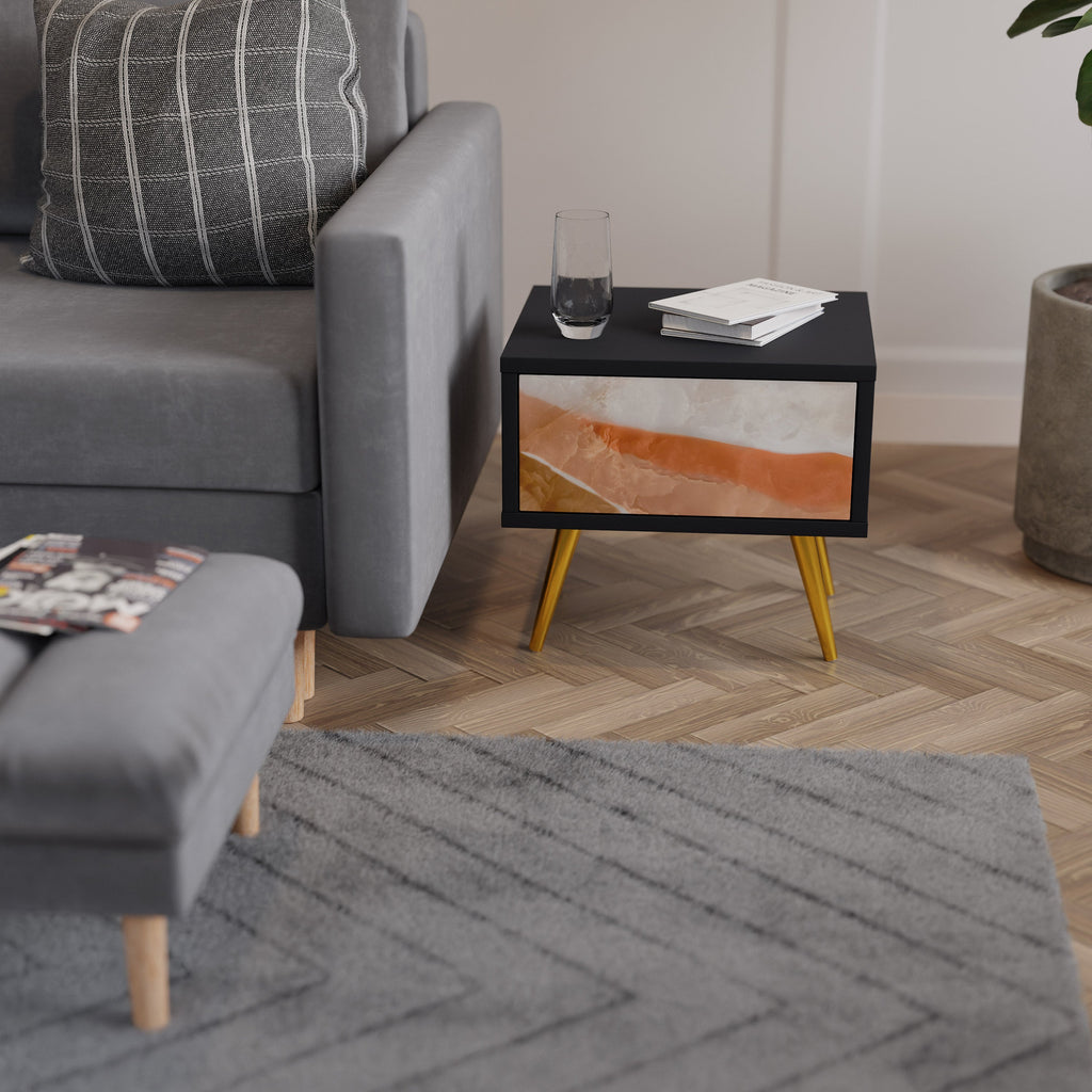 SANDHILLS SPLENDOUR Mesa de Cabeceira em Acabamento Preto