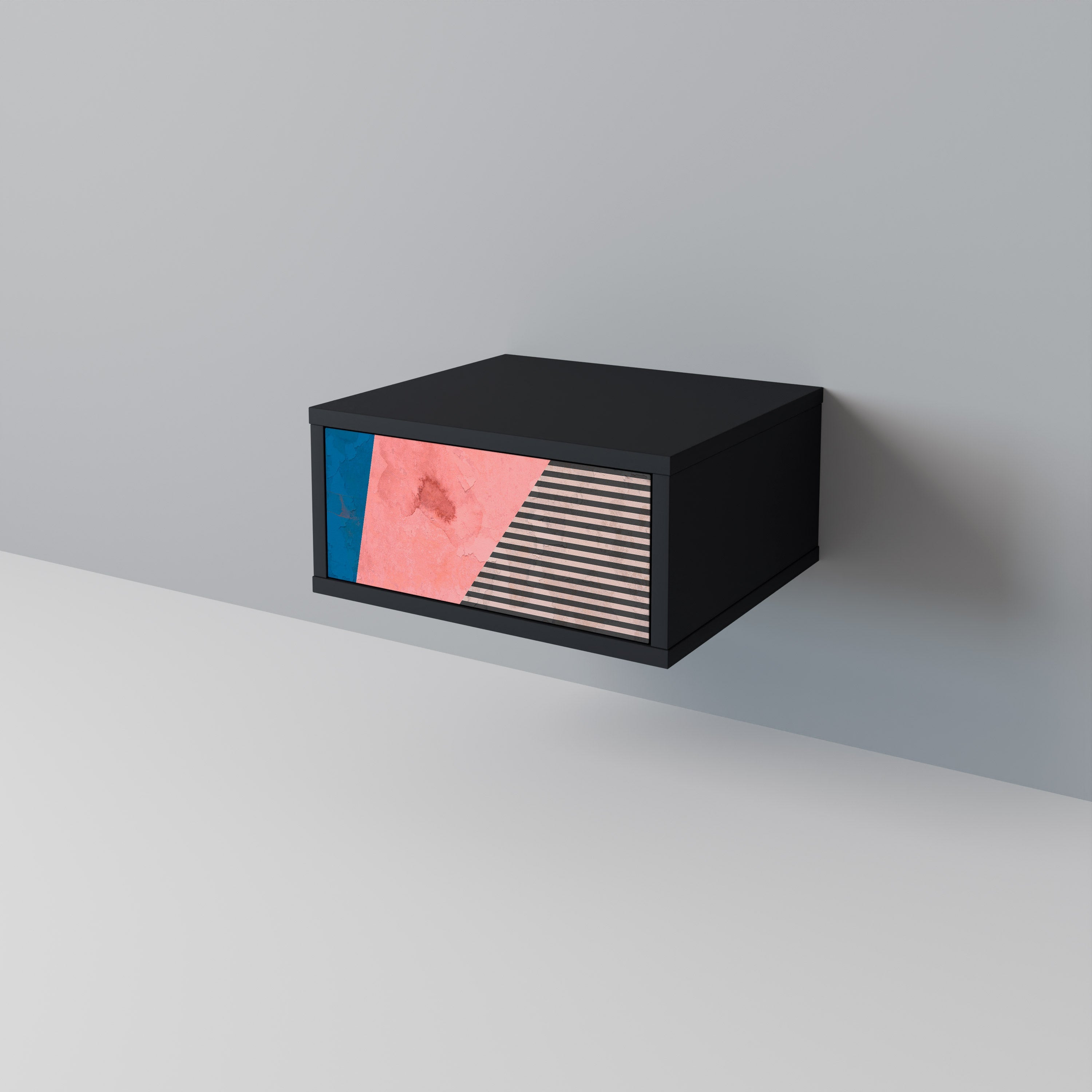 GLAMOROUS STRIPE Mesa de Cabeceira em Acabamento Preto