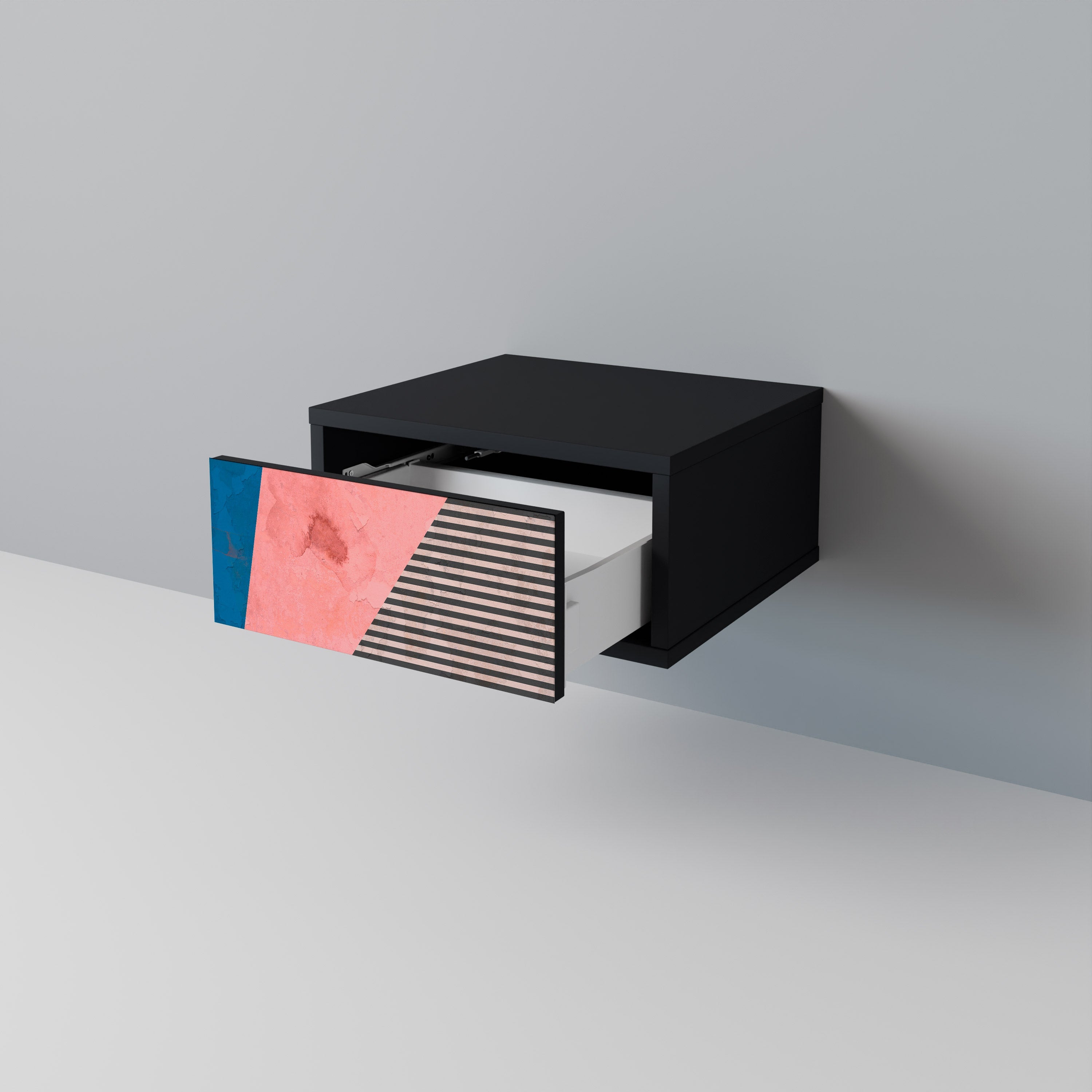 GLAMOROUS STRIPE Mesa de Cabeceira em Acabamento Preto