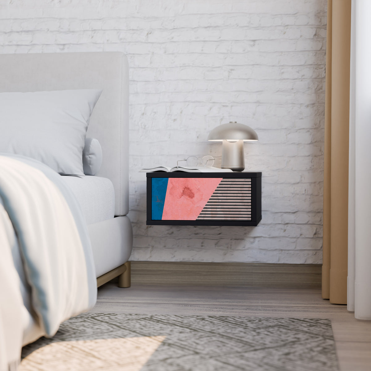 GLAMOROUS STRIPE Mesa de Cabeceira com Gaveta