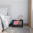 GLAMOROUS STRIPE Mesa de Cabeceira em Acabamento Preto