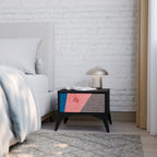 GLAMOROUS STRIPE Mesa de Cabeceira em Acabamento Preto