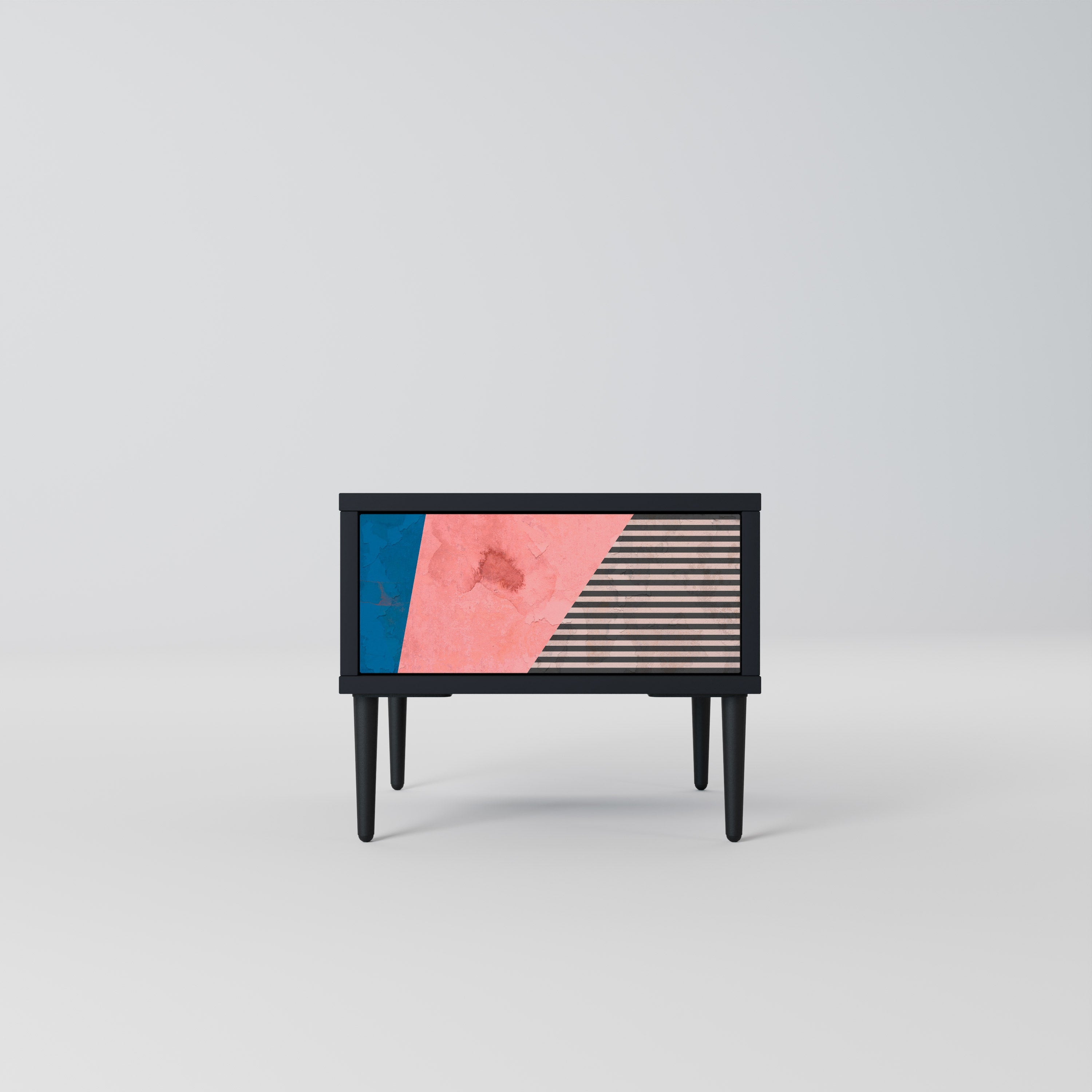 GLAMOROUS STRIPE Mesa de Cabeceira em Acabamento Preto