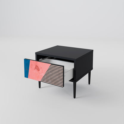 GLAMOROUS STRIPE Mesa de Cabeceira com Gaveta