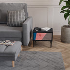 GLAMOROUS STRIPE Mesa de Cabeceira em Acabamento Preto