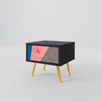 GLAMOROUS STRIPE Mesa de Cabeceira em Acabamento Preto