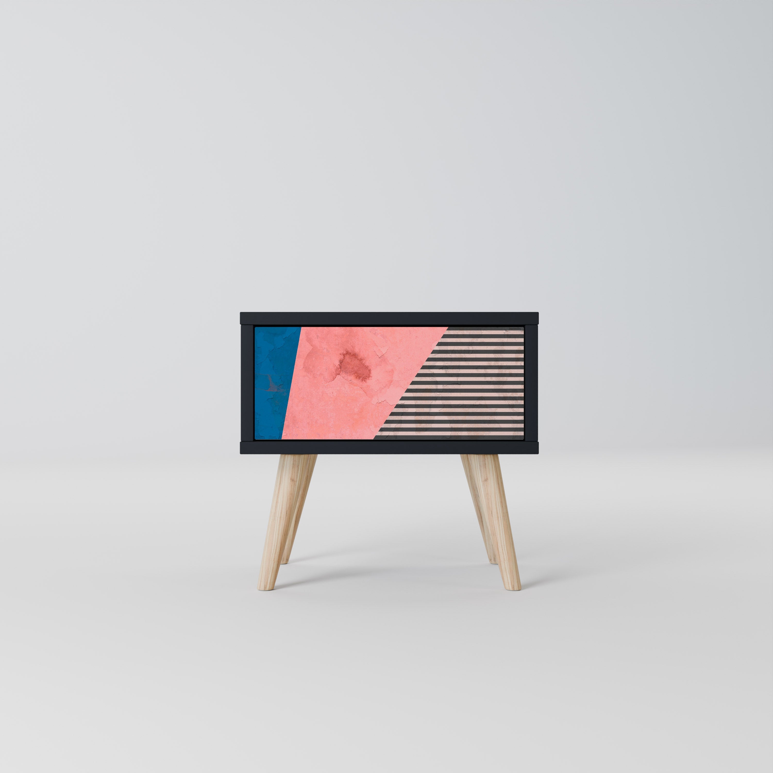 GLAMOROUS STRIPE Mesa de Cabeceira em Acabamento Preto