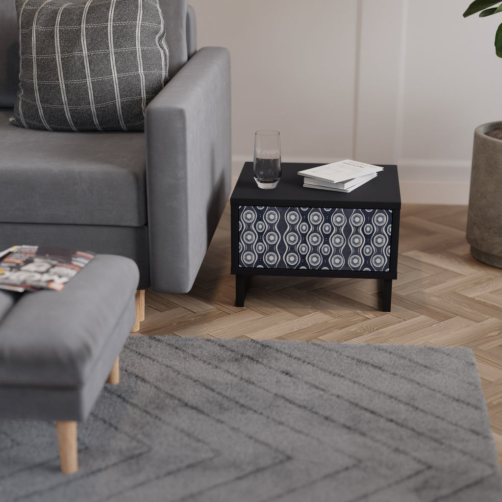 GRAPHITE EYES Mesa de Cabeceira em Acabamento Preto