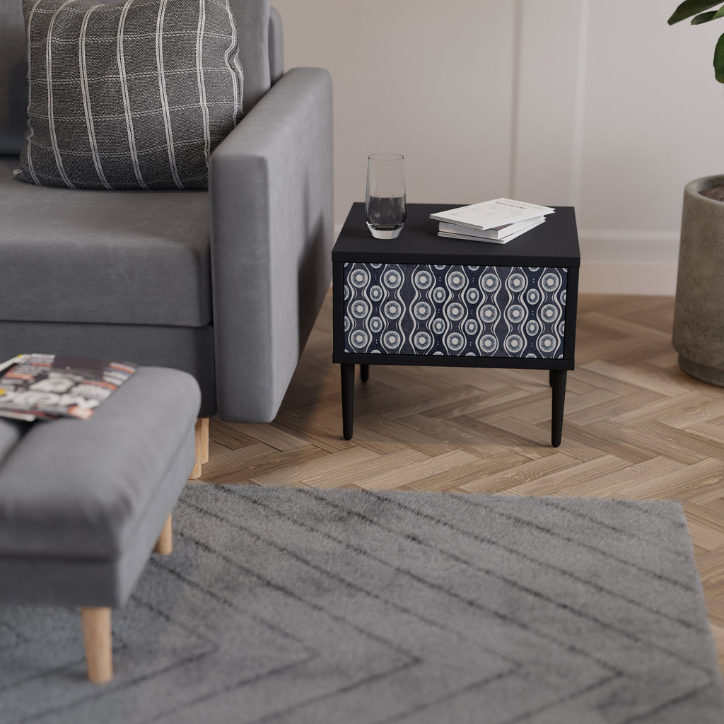 GRAPHITE EYES Mesa de Cabeceira em Acabamento Preto