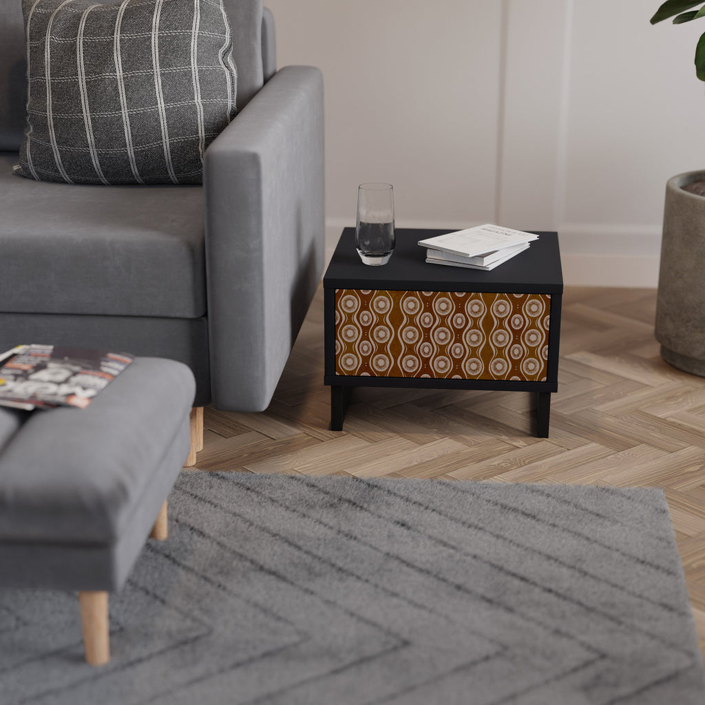 BROWN EYES Mesa de Cabeceira em Acabamento Preto