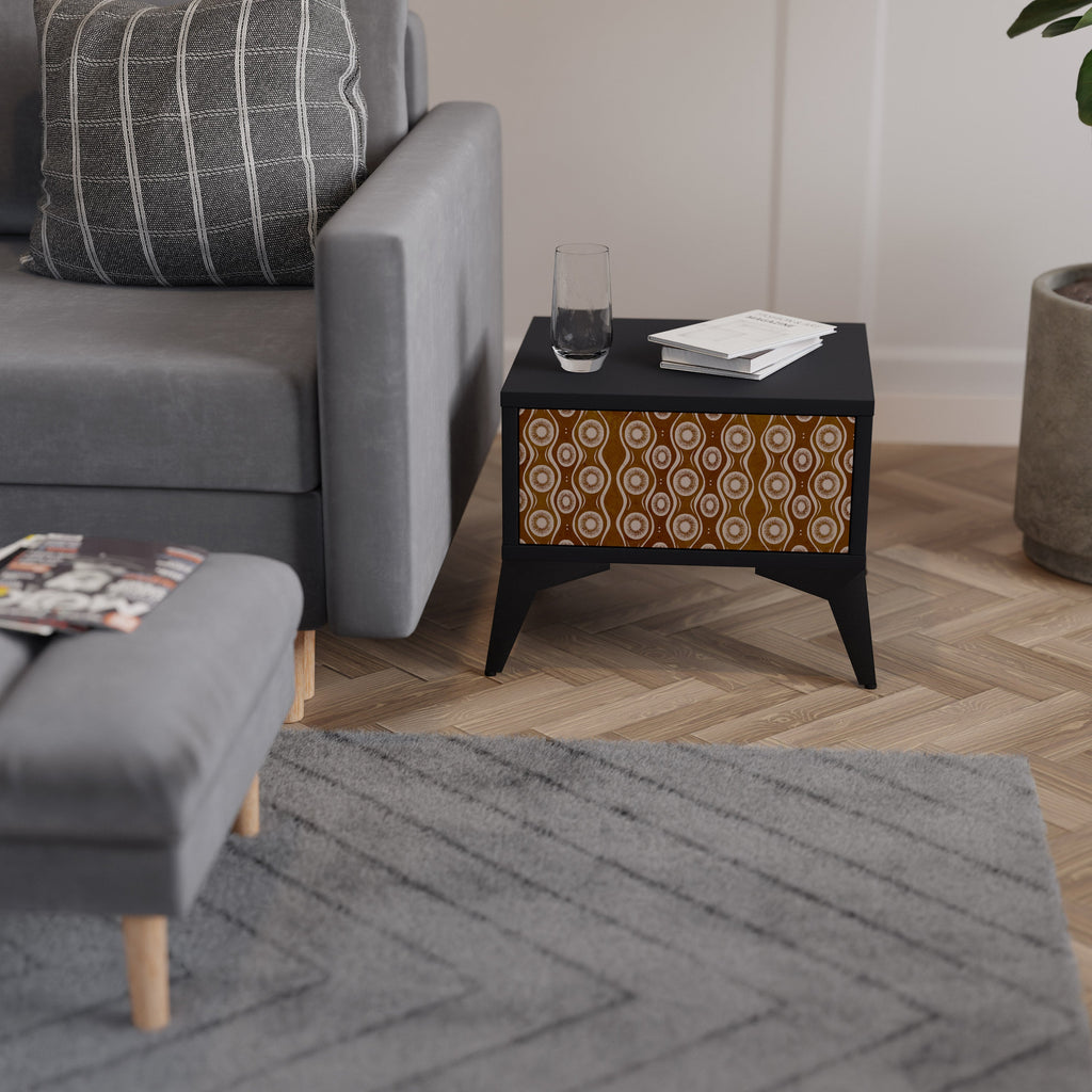 BROWN EYES Mesa de Cabeceira em Acabamento Preto