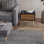 BROWN EYES Mesa de Cabeceira em Acabamento Preto