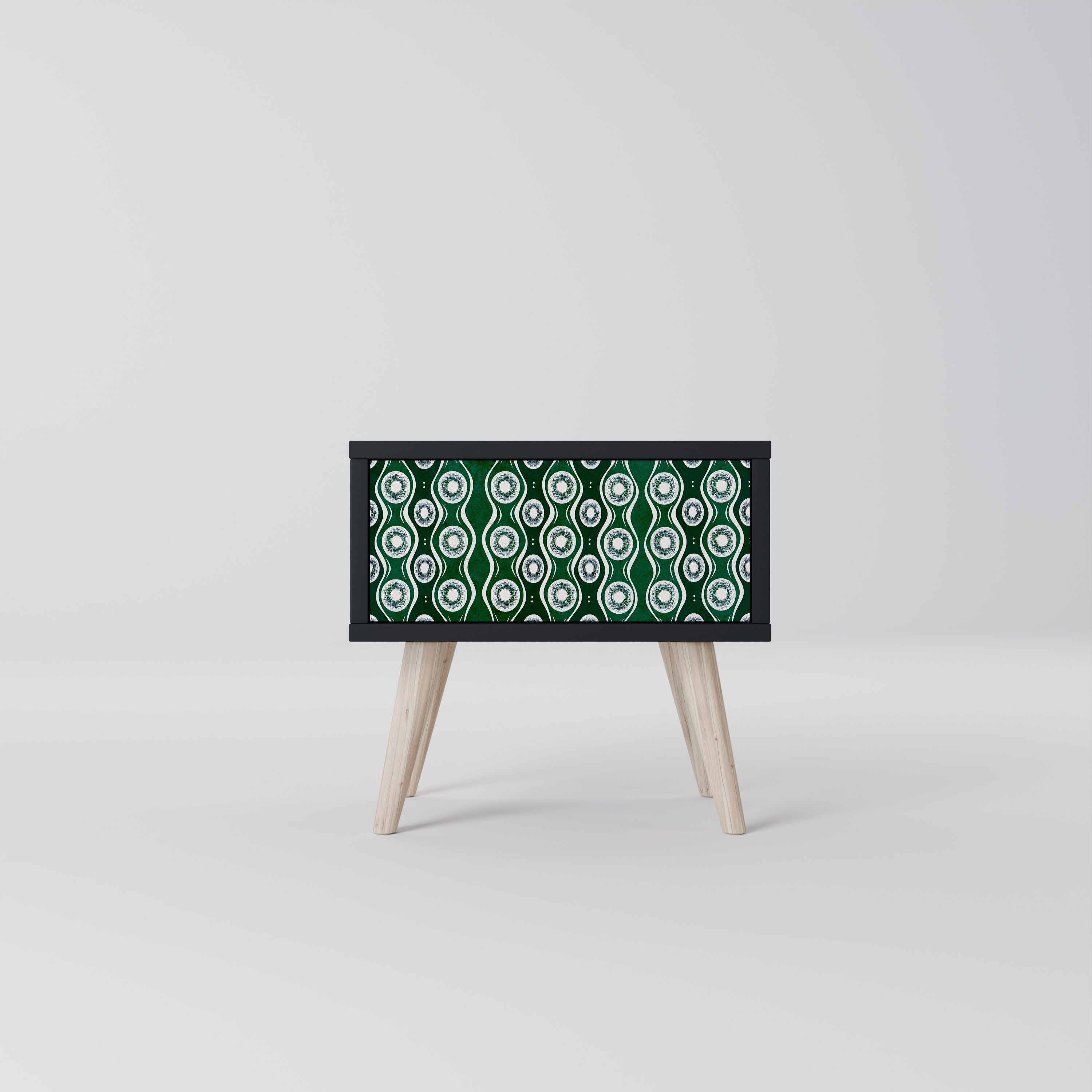 GREEN EYES Mesa de Cabeceira em Acabamento Preto