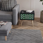 GREEN EYES Mesa de Cabeceira em Acabamento Preto