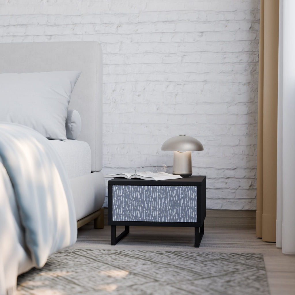 GRAPHITE RAIN Mesa de Cabeceira em Acabamento Preto