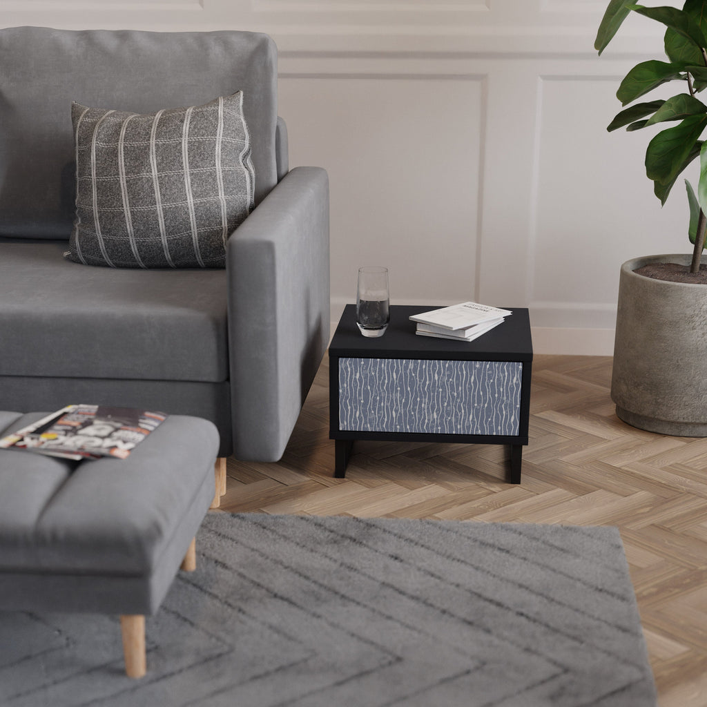 GRAPHITE RAIN Mesa de Cabeceira em Acabamento Preto