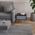 GRAPHITE RAIN Mesa de Cabeceira em Acabamento Preto