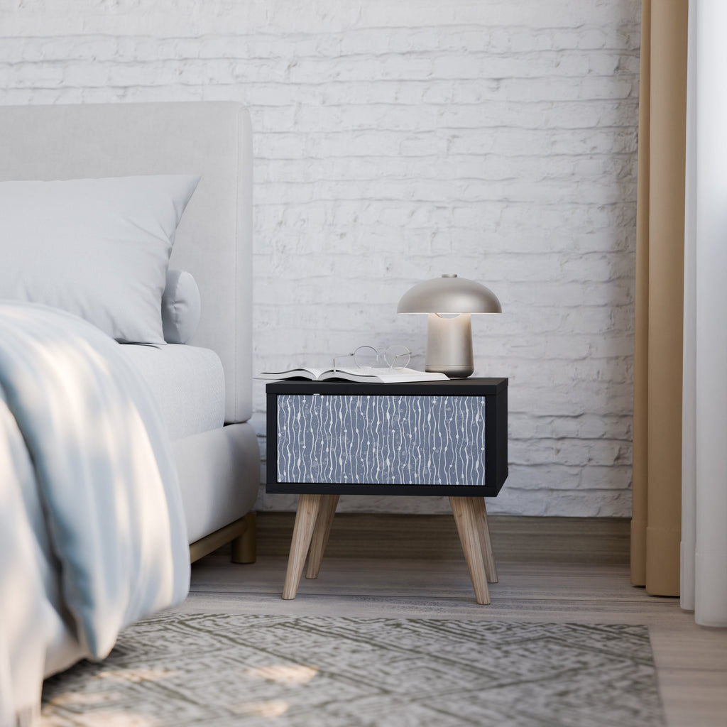 GRAPHITE RAIN Mesa de Cabeceira em Acabamento Preto