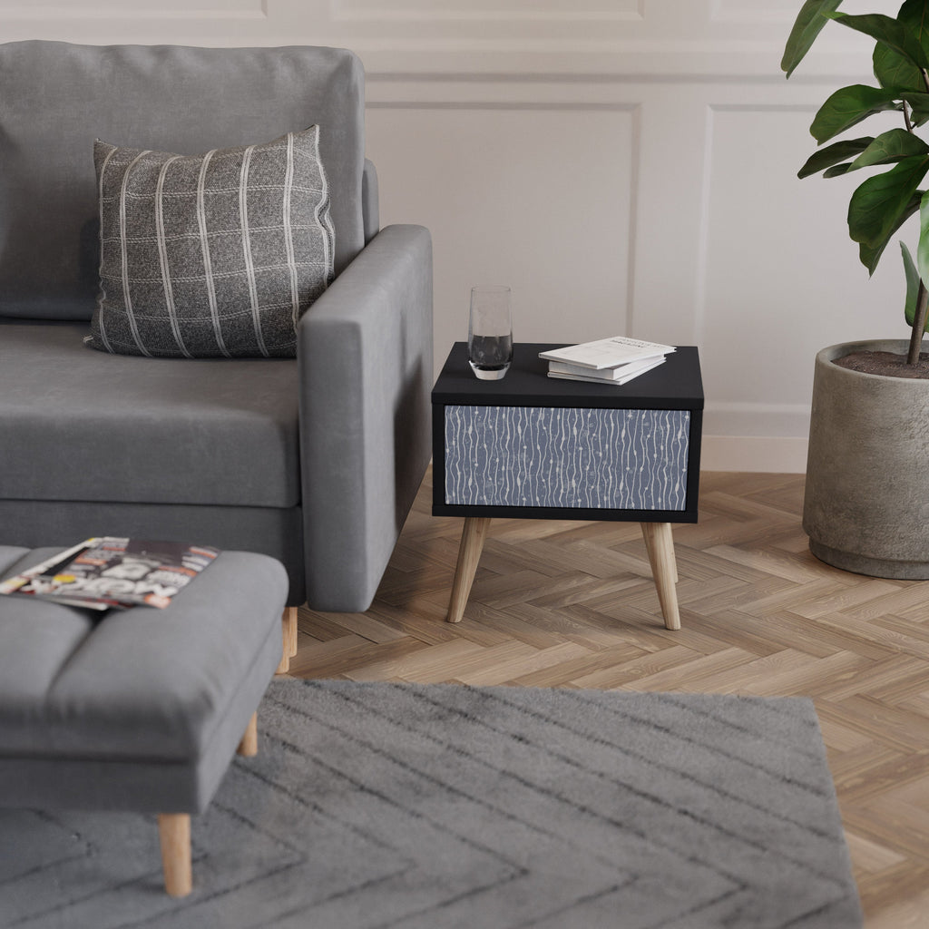 GRAPHITE RAIN Mesa de Cabeceira em Acabamento Preto