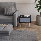 GRAPHITE RAIN Mesa de Cabeceira em Acabamento Preto